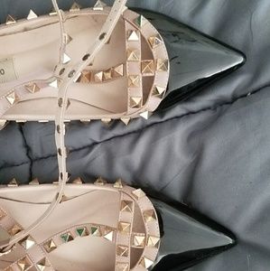 Studded black flats